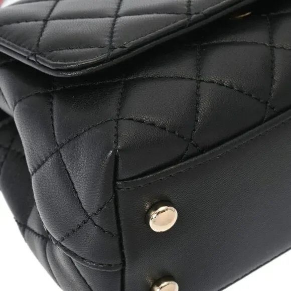 Chanel Black Quilted Chèvre Extra Mini Rainbow Coco Handle Flap Gold Hardware - Picture 8 of 12
